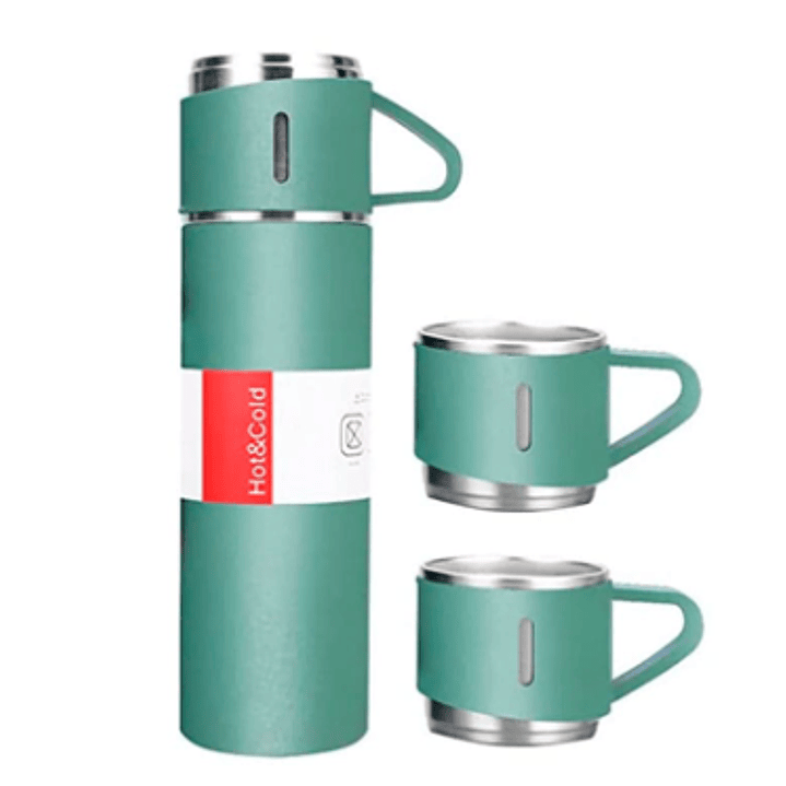 Set Termo 500ml + 3 Tazas De Acero 3