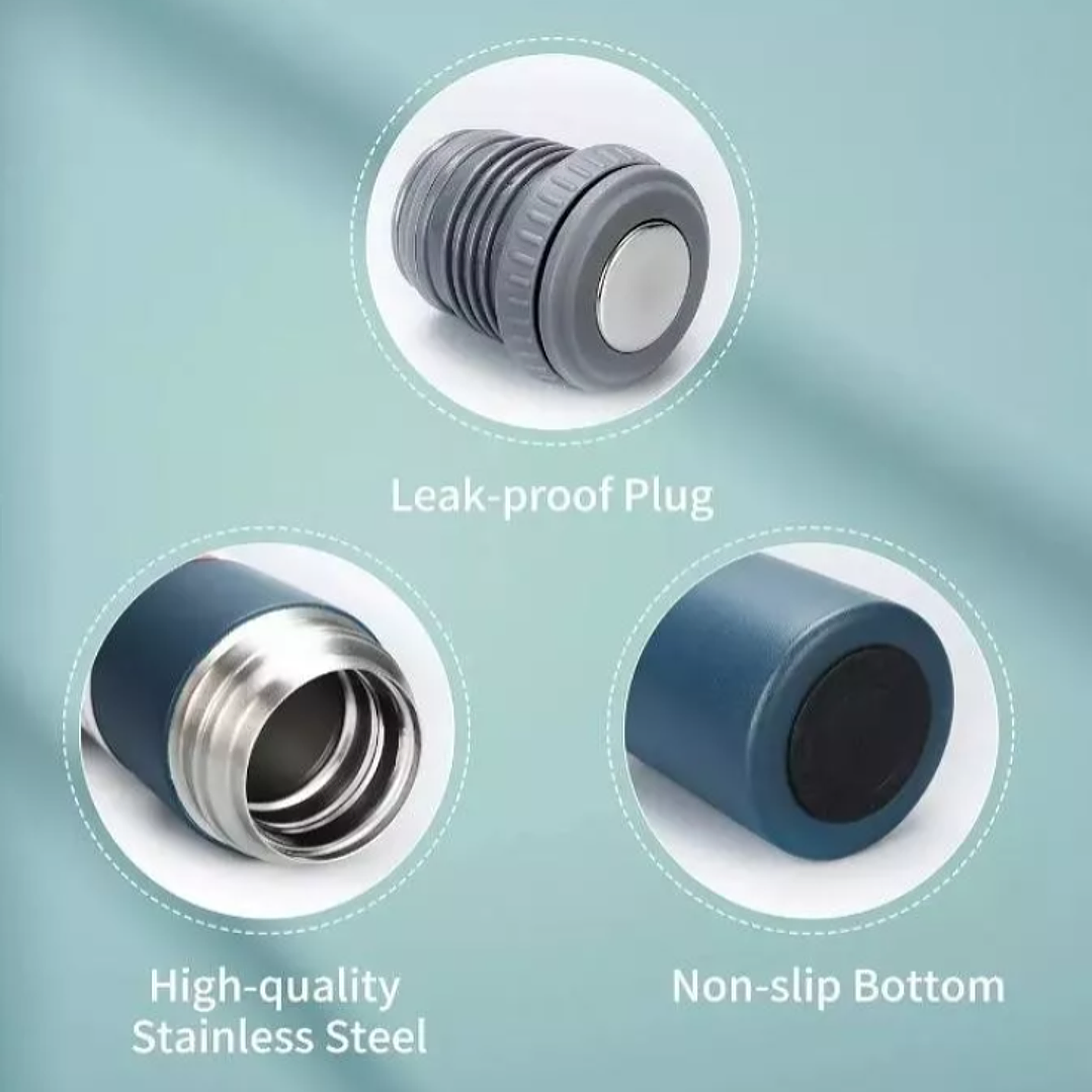 Set Termo 500ml + 3 Tazas De Acero 6