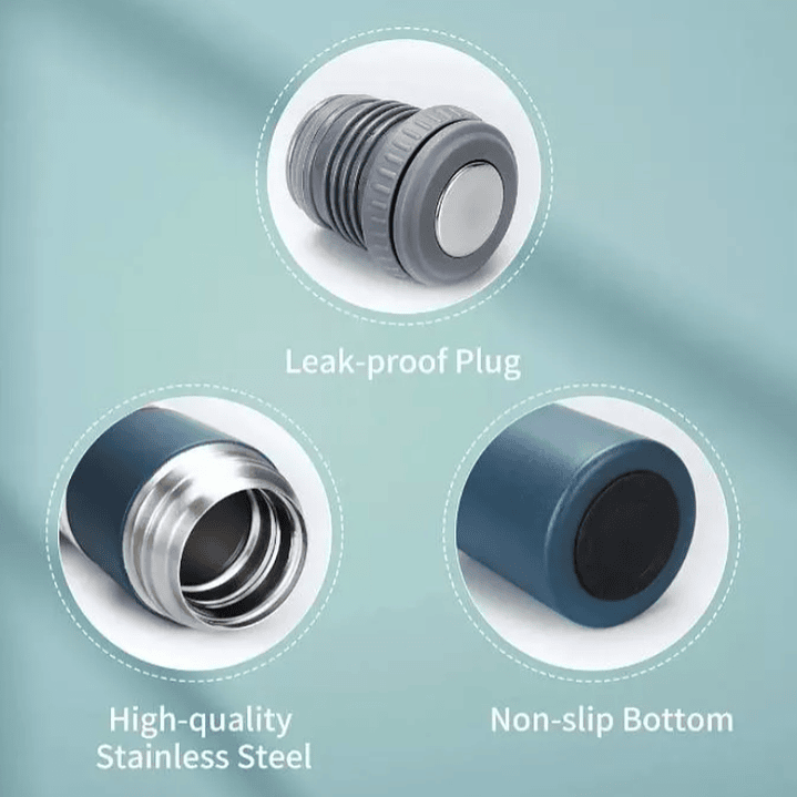 Set Termo 500ml + 3 Tazas De Acero 6