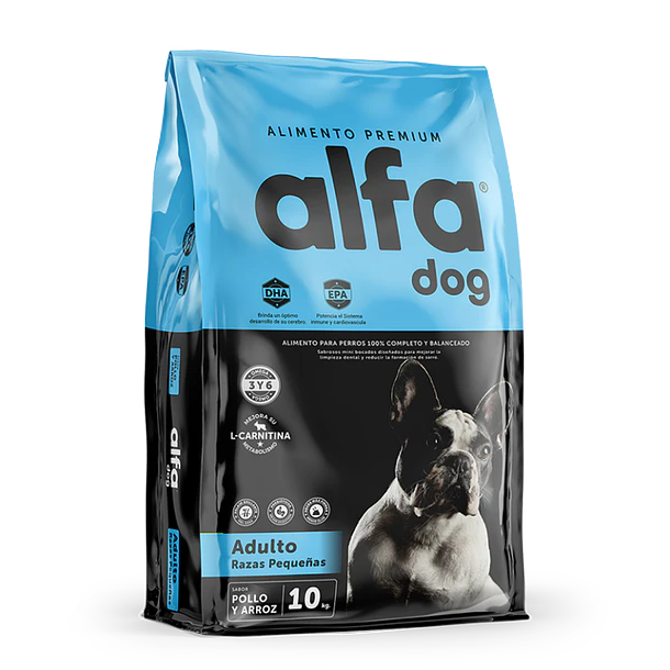 ALFA DOG PREMIUM ADULTO RAZAS PEQUEÑAS  10 KG                 