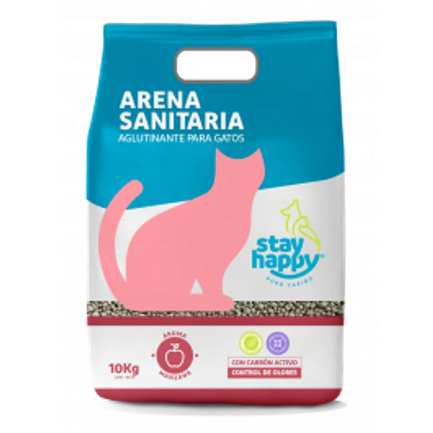 ARENA STAY HAPPY AGLUTINANTE 10 KG MANZANA              