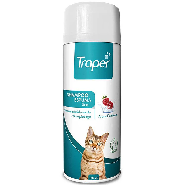 TRAPER SHAMPOO ESPUMA SECA GATO X 170 ML               