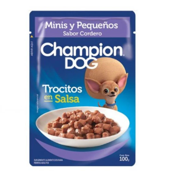 SACHET CHAMPION DOG MINIS Y PEQUEÑOS CORDERO           