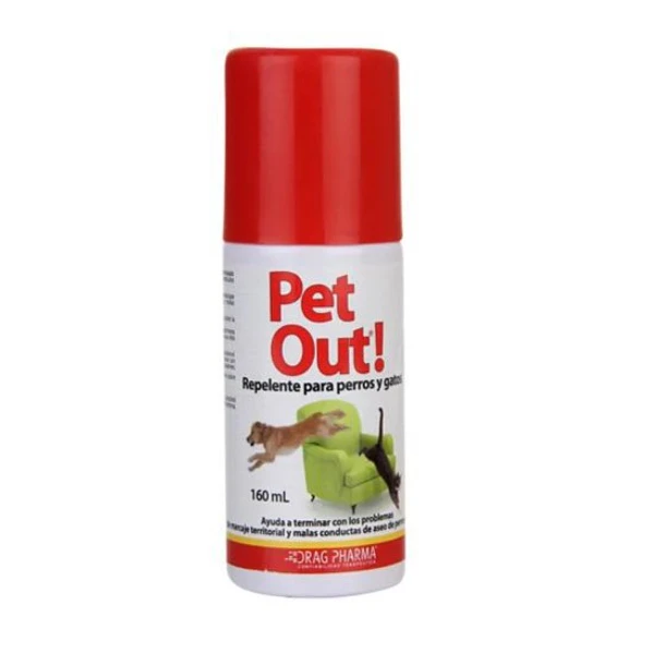 PET OUT REPELENTE GATO-PERRO SPRAY X 160 ML       