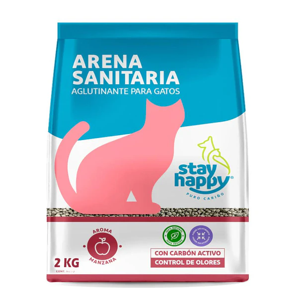 ARENA STAY HAPPY AGLUTINANTE 2 KG MANZANA               