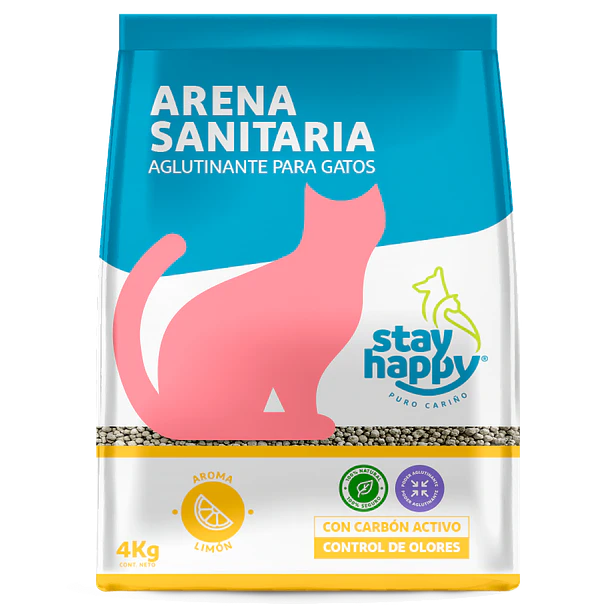 ARENA STAY HAPPY AGLUTINANTE 4 KG LIMON                 