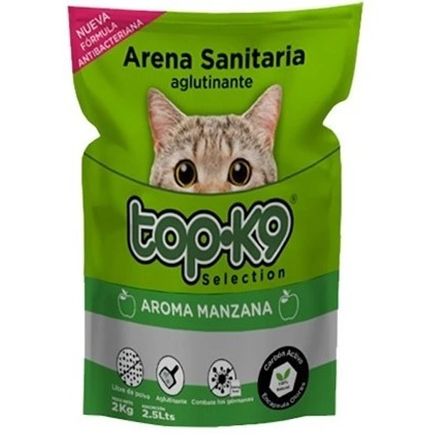 ARENA TOP-K9 AGLUTINANTE 2 KG MANZANA                   