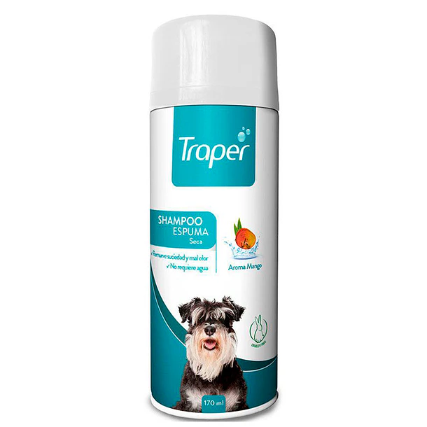TRAPER SHAMPOO ESPUMA SECA PERRO X 170 ML              