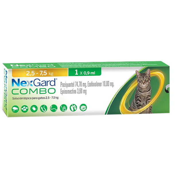 NEXGARD COMBO PIPETA GATO 2.5 A 7.5 KG