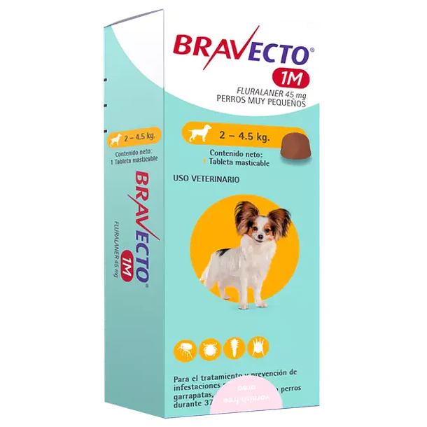 BRAVECTO 2 A 4,5 KG X 1 MES                       