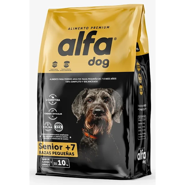 ALFA DOG PREMIUM SENIOR RAZA PEQUEÑA 10 KG        