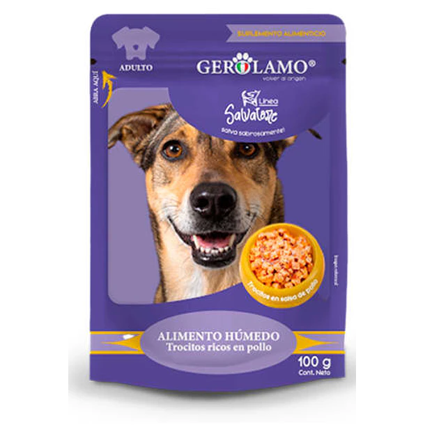 SACHET GEROLAMO SALVATORE PERRO AD  POLLO X 100 GR