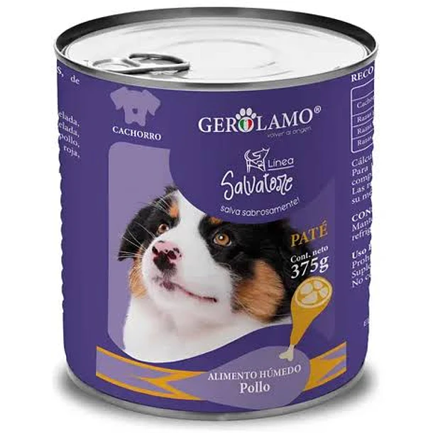 PATE GEROLAMO SALVATORE CACHORRO POLLO X 375 GR   