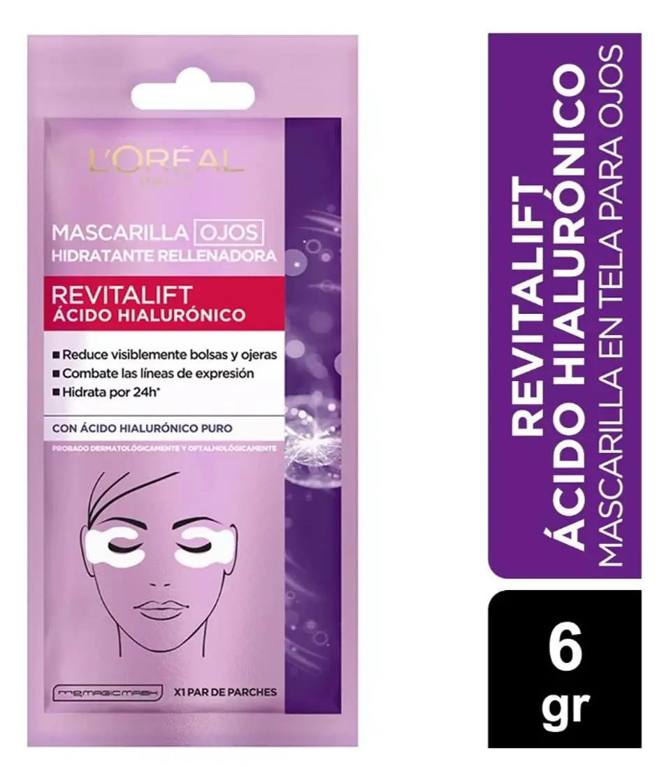 Mascarilla Ojos L'oreal ÁcidoHialuronico 1