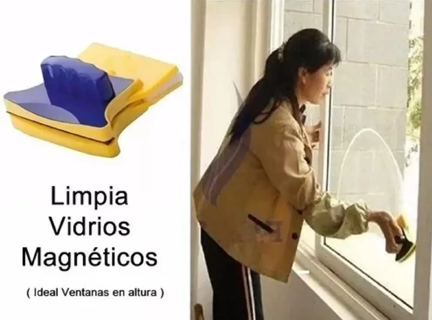 Limpia Vidrios Magnéticos Limpiador Plus 1