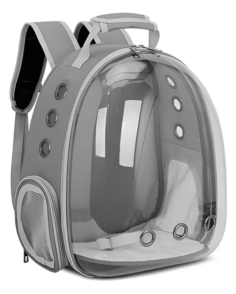Mochilao Transportador Mascotas Gris