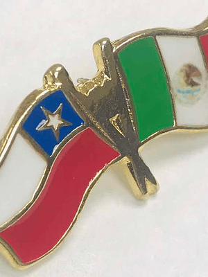Pin Bandera Chile Y Mexico Entrelazadas (chile Mexico)