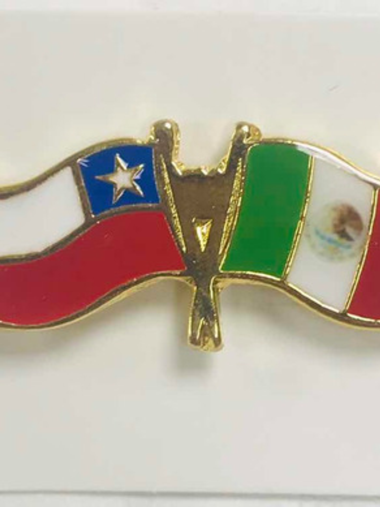 Pin Bandera Chile Y Mexico Entrelazadas (chile Mexico) 3