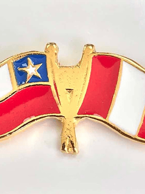 Pin Banderas Chile Y Perú Entrelazadas ( Chile Perú ) Peru