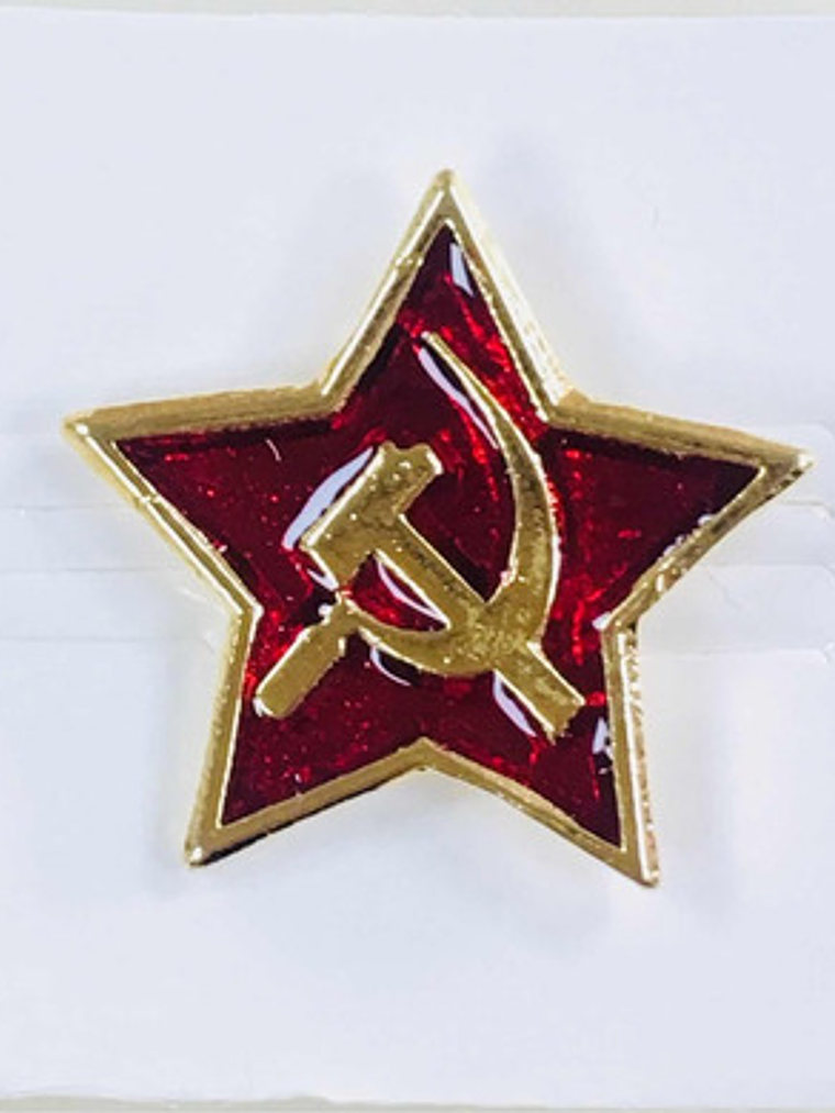 Pin Estrella Roja Símbolo Comunista Hoz Y Martillo 3