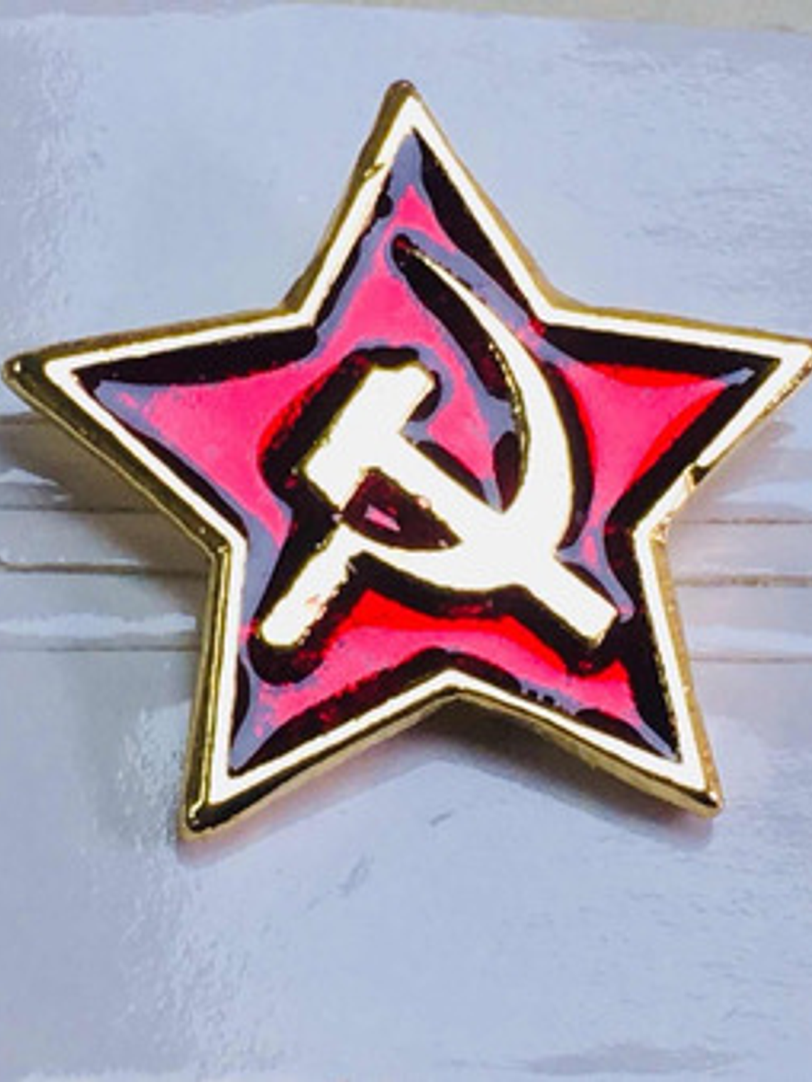 Pin Estrella Roja Símbolo Comunista Hoz Y Martillo 4