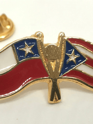 Pin Bandera Chile Y Puerto Rico Entrelazadas 