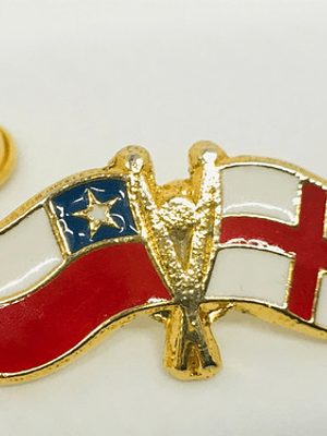 Pin Bandera Inglaterra Y Chile Entrelazadas 
