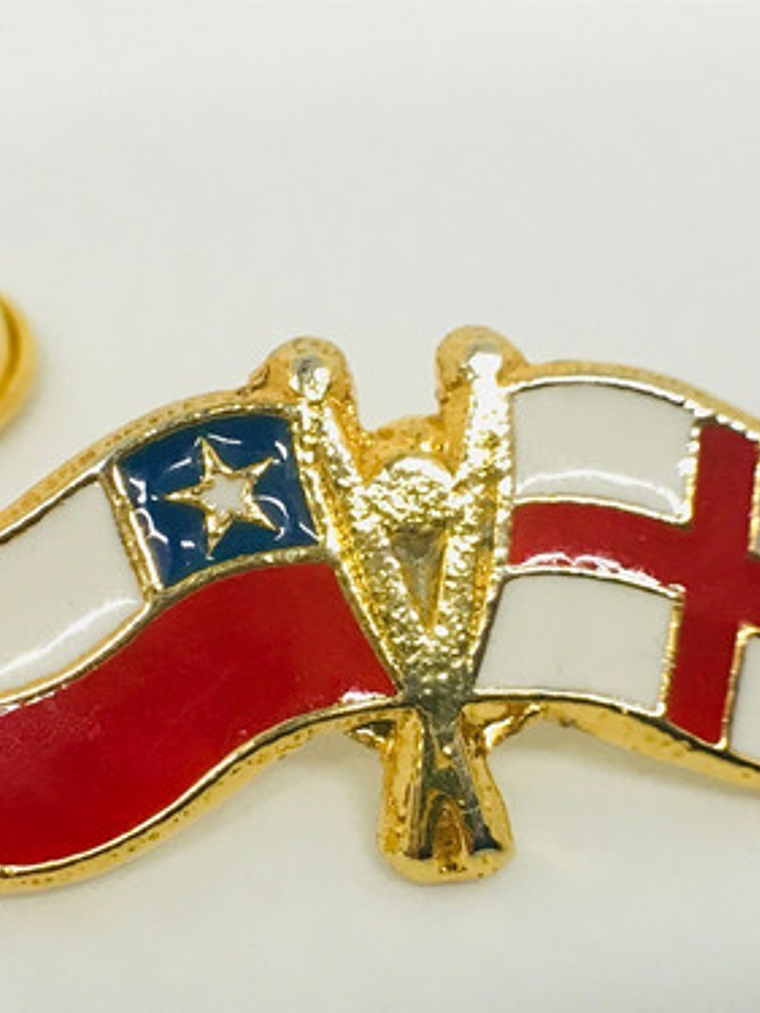 Pin Bandera Inglaterra Y Chile Entrelazadas  1