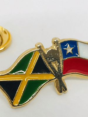 Pin Bandera Chile Y Jamaica Entrelazadas 
