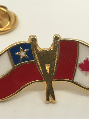 Pin Bandera Chile Y Canadá Entrelazadas 