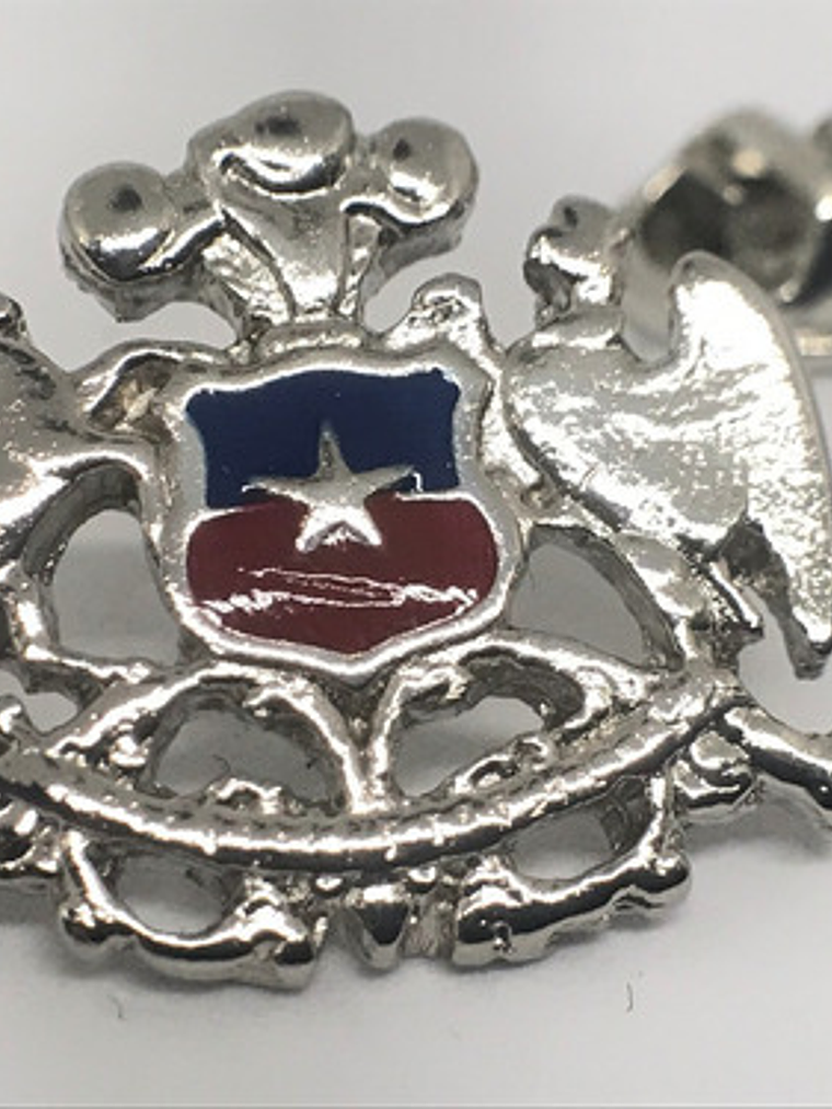 Pin Escudo Chile Plateado 1