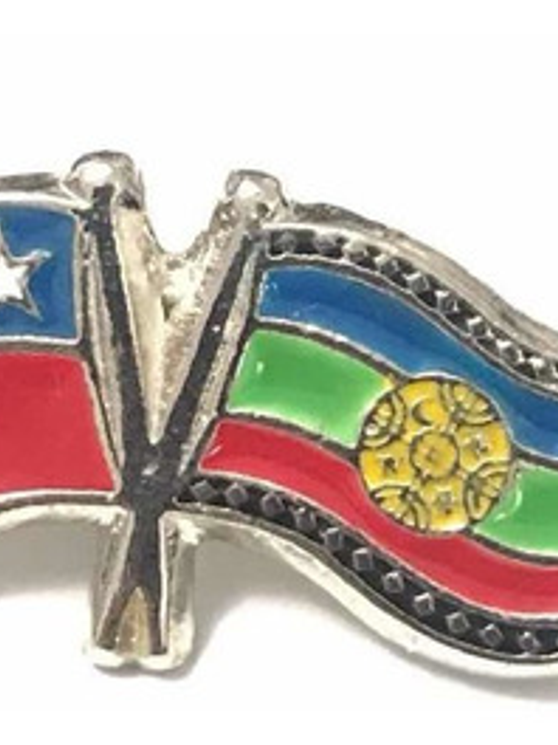 Pin Bandera Mapuche Y Bandera Chilena Entrelazadas 2