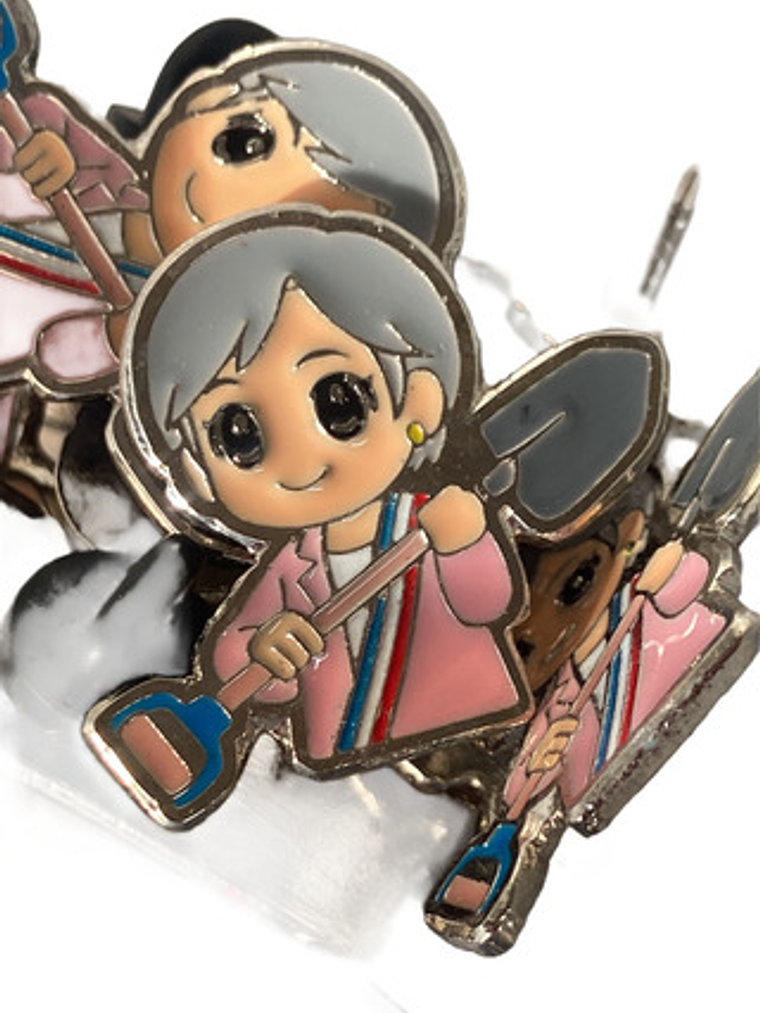 Pin Jeannette Jara Presidenta Con Pala Kawaii (más Chileno) 3