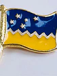 Pin Bandera Magallanica Patagonia Region De Magallanes Azul Y Amarillo Con Detalles Dorados Bandera Magallánica - Miniatura 5