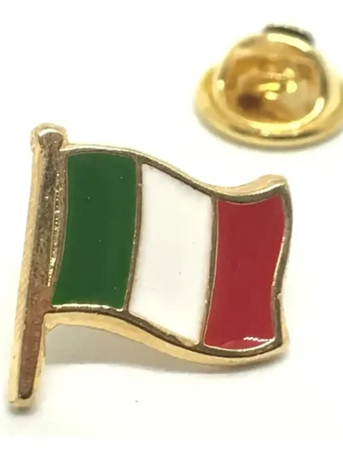 Pin Bandera Italia Pin Bandera Italiana Flameando Verde, Blanco, Rojo, Dorado Bandera Italiana 1