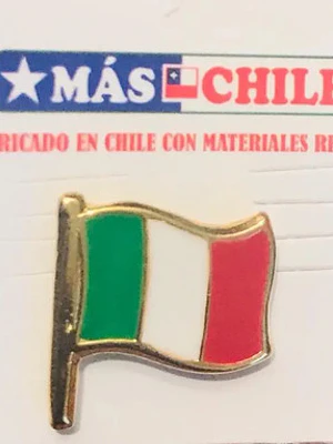 Pin Bandera Italia Pin Bandera Italiana Flameando Verde, Blanco, Rojo, Dorado Bandera Italiana
