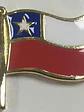 Pin Bandera Chilena Grande Bañada En Oro Esmaltada Chile Rojo, Blanco, Azul Y Dorado (borde Bañado En Oro) Bandera Chilena - Miniatura 2