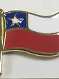 Pin Bandera Chilena Grande Bañada En Oro Esmaltada Chile Rojo, Blanco, Azul Y Dorado (borde Bañado En Oro) Bandera Chilena - Miniatura 3