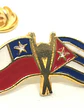 Pin Bandera Chile Y Cuba Entrelazadas  Dorado, Rojo, Blanco, Azul Banderas Entrelazadas - Miniatura 1