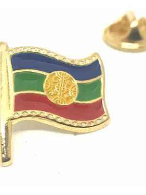 Pin Bandera Mapuche (4193) Dorado, Azul, Verde, Rojo Bandera Mapuche