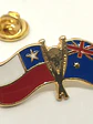 Pin Bandera Chile Y Australia Entrelazadas  Rojo, Blanco, Azul, Dorado Banderas Entrelazadas - Miniatura 1