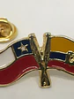 Pin Bandera Chile Y Ecuador Entrelazadas  Dorado, Rojo, Blanco, Azul Y Amarillo Banderas Entrelazadas - Miniatura 1