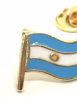Pin Bandera Argentina Celeste, Blanco, Dorado Bandera Argentina