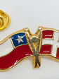Pin Bandera Chile Y Dinamarca Entrelazadas  Rojo, Blanco, Azul, Dorado Banderas Entrelazadas - Miniatura 1