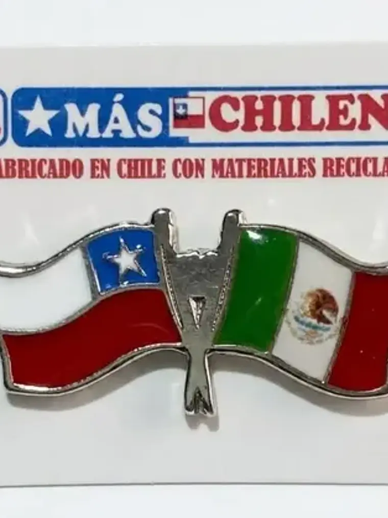 Pin Banderas Entrelazadas Chile Y Mexico Pin 2 Banderas 3