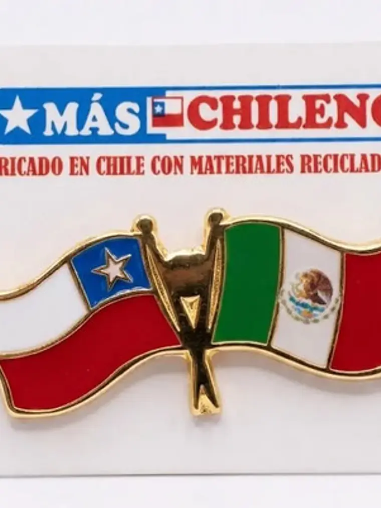Pin Banderas Entrelazadas Chile Y Mexico Pin 2 Banderas 1