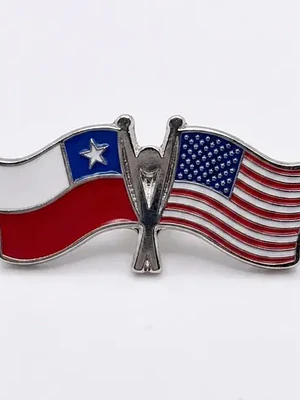 Pin Estados Unidos Y Chile Pin Doble Banderas Entrelazadas