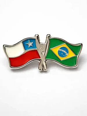 Pin Banderas Chile Y Brasil