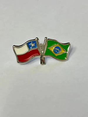 Pin Banderas Chile Y Brasil