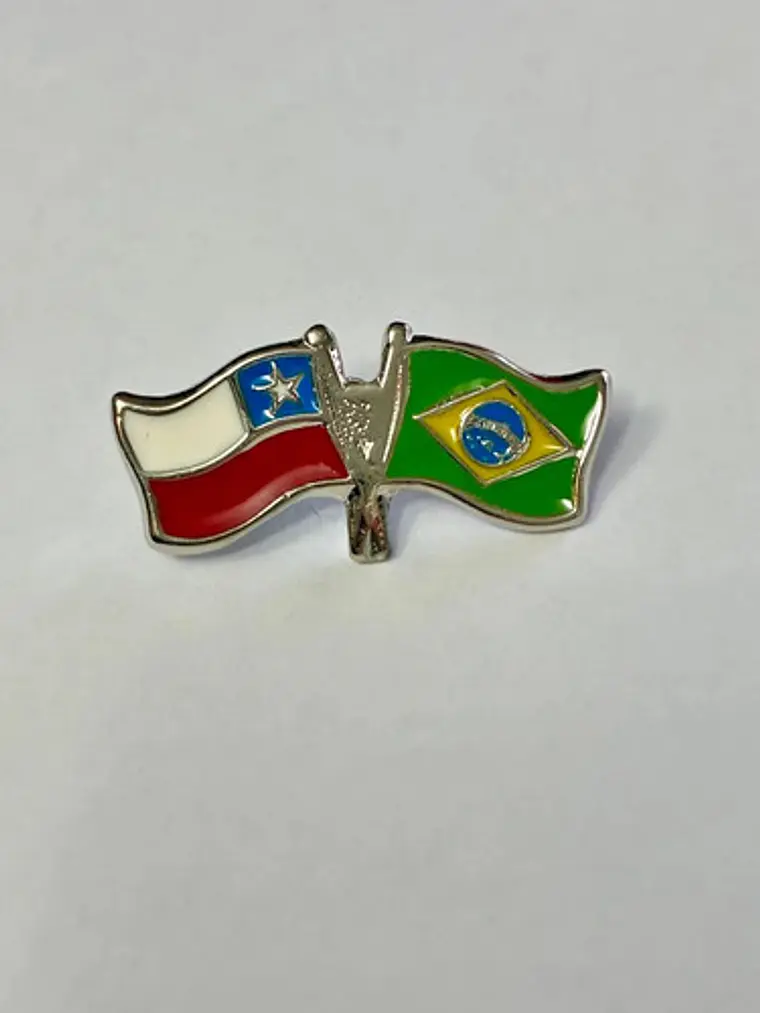 Pin Banderas Chile Y Brasil 2